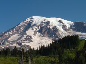 Mt. Rainier showing two peaks
