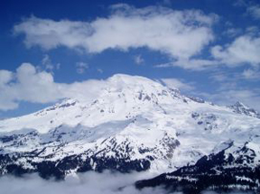 Mt. Rainier with clouds