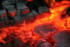 embers Embers in the fireplace.