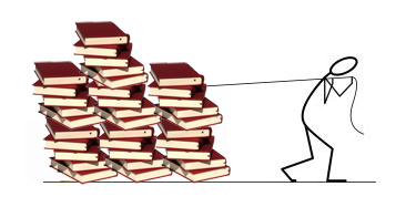 pulling load of books This is NOT leverage...we can do better than this. Stop pulling a heavy load.