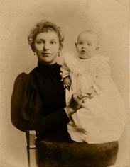 Great grandmother Blanche with my grandmother Lulu in 1895. 