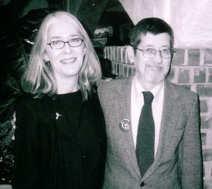 Lanie Tankard and her husband at an American Cancer Society luncheon. Dr. James William Tankard, Jr., was professor emeritus of journalism at the University of Texas–Austin at the time of his death in 2005. A nonsmoker, he battled lung cancer for five years.